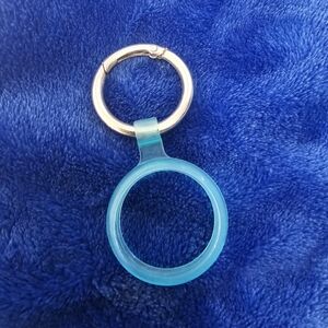 Apple AirTag Protective Holder w/ Carabiner-Style Ring, Aqua Blue